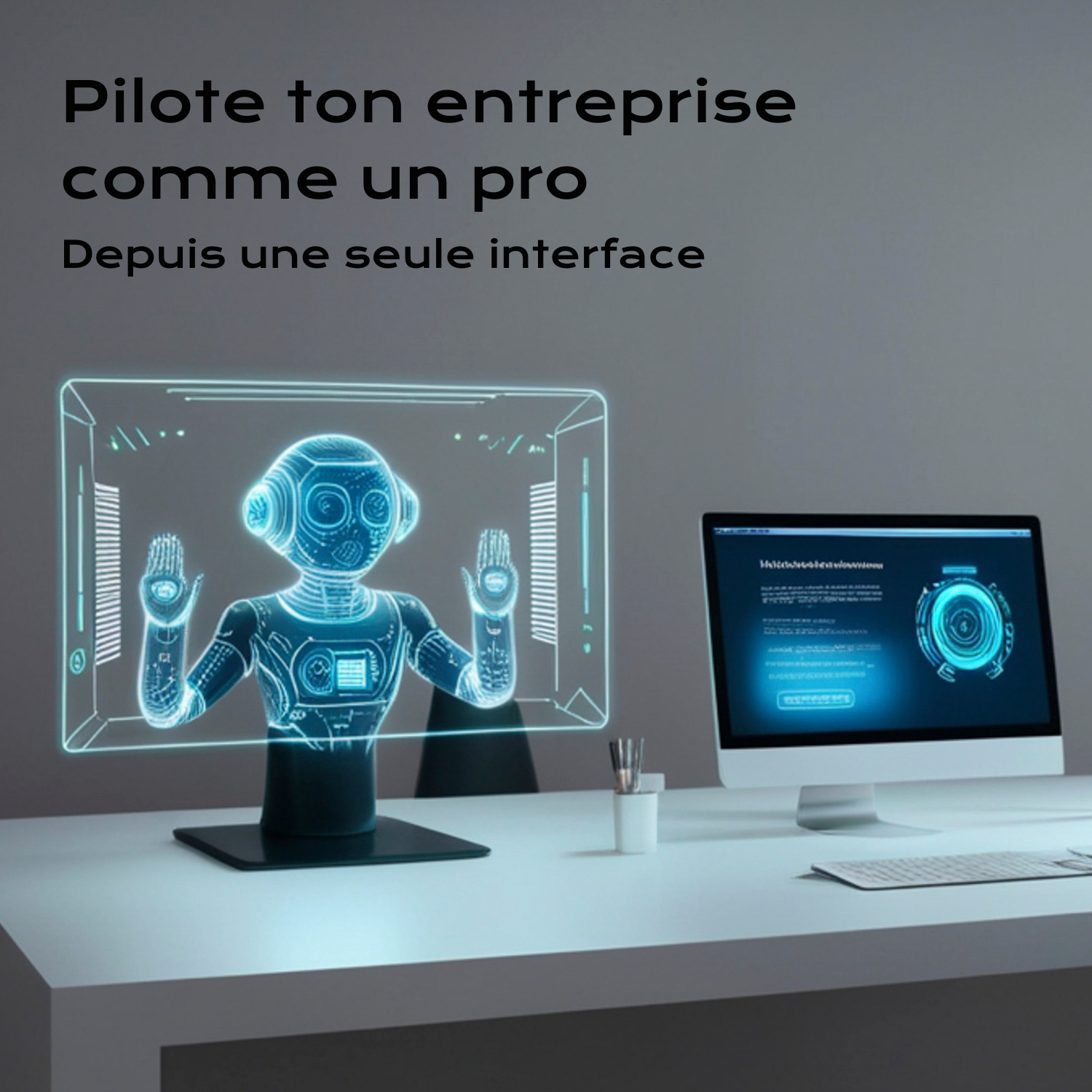 interface futuriste pour pilotage de PME en Isère